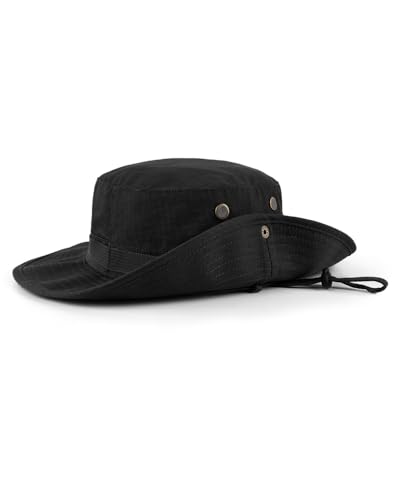 Image of XXL Boonie Sun Hat for Big Heads, Military Tactical Safari Hat with Chin Strap, Outdoor Hat for Fishing, Hiking, Hunting