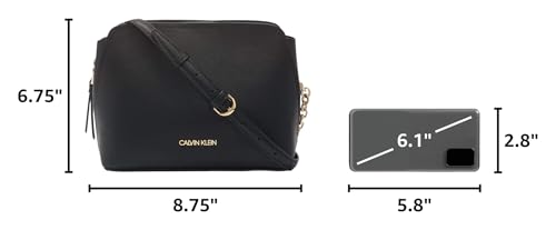 Image of Calvin Klein Women's Hailey Micro Pebble Triple Compartment Chain Crossbody