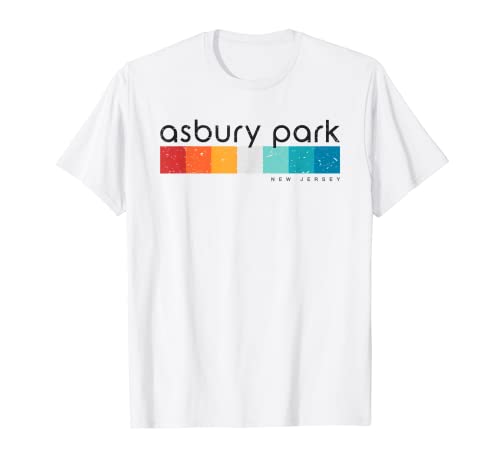 Asbury park new jersey nj diseño retro camiseta