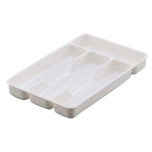Générique Range Couverts pour Tiroir, Organisateur Couverts Tiroir Cuisine Rangement Ustensiles Bac de Rangement Couvert pour Cuillères Fourchettes Couteaux Vaisselle, 4 Compartiments (A)