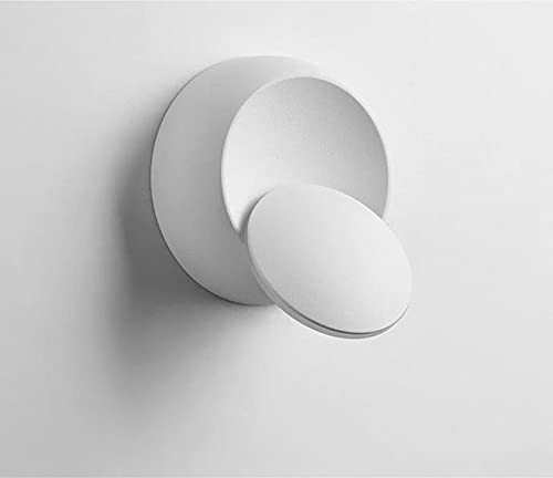 Wall Light 'Eclipse', 360 Degree Rotatable Modern LED Lighting Fixture for Home and Office, Wall Mounted Lamp for Living Room, Bedroom, Hallway, Family Room Decor, 3500 Warm Light (White)