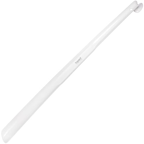 Die Schuhanzieher Kunststoff Schuhlöffel deutsche Herstellung 65cm mit Haken z1556(weiß)