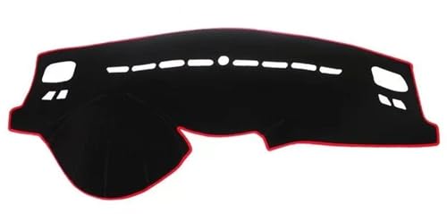 Tapis de Tableau de Bord Peugeot 308 - Housse de Protection Noire et Rouge Conduite à Gauche T7