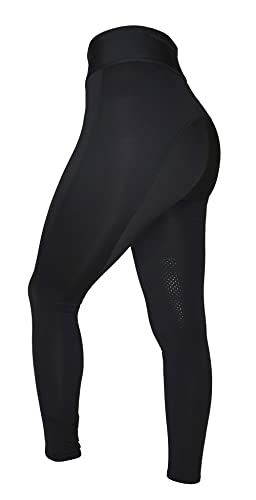 Rhinegold Women's Silicone Knee Performance Tights, Black, UK 16