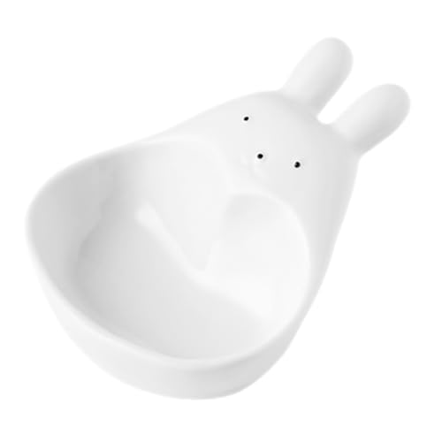 VERDANVERSE Plato de Cerámica con Diseño de Conejo Cuenco Pequeño para Salsas y Condimentos para Vinagre y Aperitivos Fácil de Limpiar y Apilable