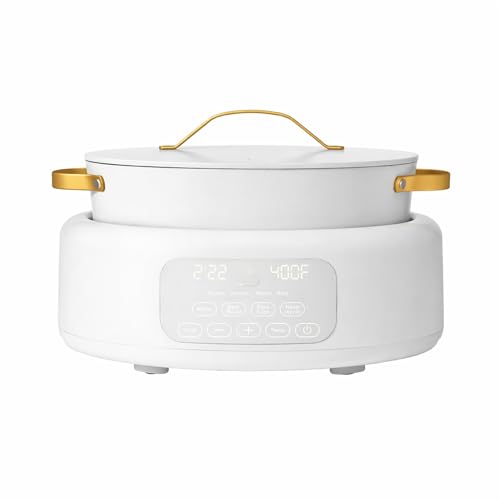 Slow Cook 6 Quart Electric Multi Cooker 10 in 1 with Programmable Touch Display, Slow Cook Sear Steam
