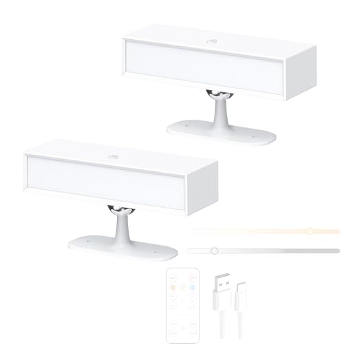 Apliques de pared LED con batería recargable e imán para luz de noche interior en pack de 2