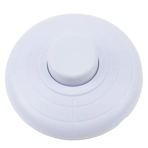 LbsAMP 1 Pezzi Interruttore a Pedale Rotondo 250V/2A in Linea Interruttore Intermedio 2 o 3 Fili Interruttore Pavimento per Lampada da Terra Lampada da Tavolo Plafoniera Ø65mm x 28mm - Bianco