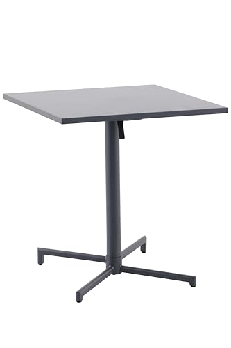 METRO Professional Mesa de Bar Plegable Aveiro, Acero, 70 x 70 cm, Mesa de Exterior con Base Apilable, Cuadrada, Gris Oscuro