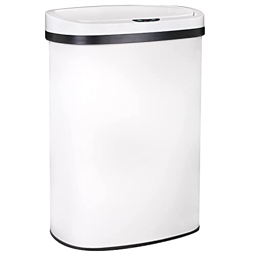 Caneca de basura automática sin contacto 13 galones blanca