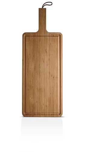Eva Solo Planche à découper Nordic Kitchen en bambou 44 x 22 cm - Les rainures pratiques empêchent les jus et les liquides de fuir et gardent la surface de travail propre - Bambou