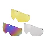 Luzhengyang Interchangeable 3X Glasses Replacement Lens Set - White, Yellow, and Colorful Lenses forion and Improved Transmission - Convenient Attachment and Fashionable Design - for