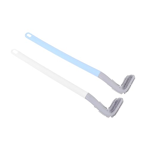 UKCOCO 2 Piezas Escobilla de Inodoro con Mango y Diseño Elegante Cepillo de Limpieza para Baños para Esquinas la Superficie