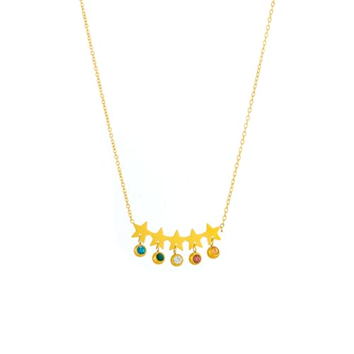 Collier pendentif étoile en zircon coloré pour femme, fini les bijoux ternes qui noircissent