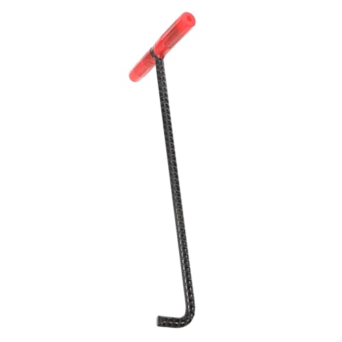 ROMISBABA Manhole Cover Hook Tools Door Lift Hook Tool Hook Lifting Hooks Hand Hook Manhole Puller Manhole Hook Utility Hooks Manhole Lid Puller Hook Tool T-Post Puller T Handle Rubber