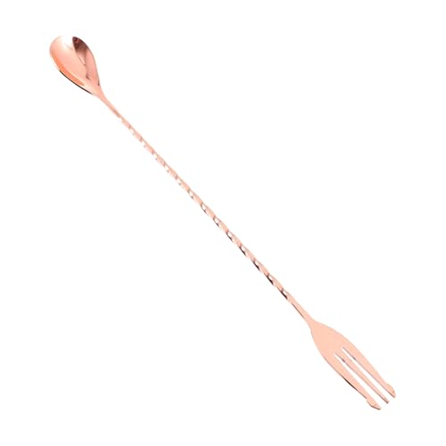 Healifty Cucchiaio da Cocktail in Acciaio 304, Bastoncino per Mescolare Cocktail a Doppia Testa, Utensile per Bar e Cucina per Bicchieri e Brocche Alte, Resistente e Senza Ruggine, Colore Rosa Oro