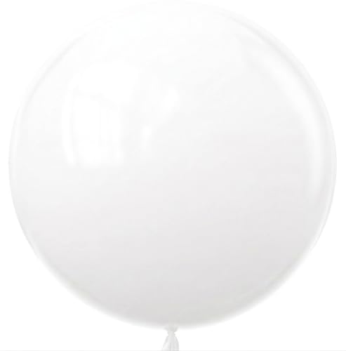 Image of 36 Inch White Balloons - 9Pcs Giant White Balloons Jumbo Large Thick Big White Latex Balloons for Birthday Baby Shower Wedding Graduation Photo Shoot Christmas Themed Party Decorations