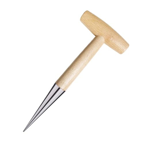 JOINPAYA Handlicher Garten Dibber mit Holzgriff Robustes Pflanzwerkzeug zum Einfachen Bohren und Setzen von Samen Ergonomisch Geformt für Bodenauflockernde Aussaat und Präzises Pflanzen im