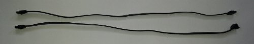 PC24 Shop & Service 2X SATA Cavo 50 cm | Nero | 1x Dritto-Dritto | 1x Dritto-angolato | compatibili S-ATA/600, velocità 1,5 GB/s - 6 GB/s (Compatibile Verso Il Basso) | SATA Cavi | Premium