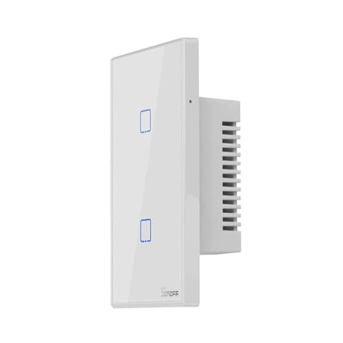 Vetrineinrete® Interruttore smart 2 canale controller da remoto wireless wifi placca touch domotica (Bianco)