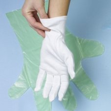 Baumwollhandschuhe weiss Größe L Einweghandschuhe-Laborhandschuhe. Menge: 120 St