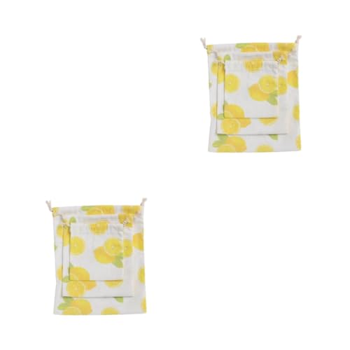 PRETYZOOM 2 Juegos Bolsas De con Cordón Bolsa con Cordón Cajas Bolsas Almacenaje Bolsas De Almacenamiento Bolsa De Bolsas De Embalaje De Dulces Sabana De Algodon 3 Piezas * 2