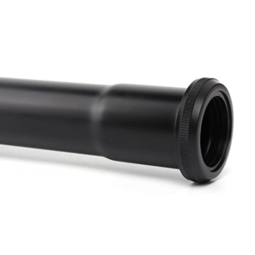 OPERMAXER Brass Slip Joint Extension Tube，1-1/4 Inch O.D(32mm) x 12 Inch P Trap Extension Pipe with Nut and Rubber Washer, Sink Drain Tailpiece for Bathroom Kitchen(Matte Black)