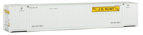 Walthers SceneMaster HO Scale Model of J.B. Hunt (White, Yellow, Black) 53' Singamas Corrugated Side Container,949-8522