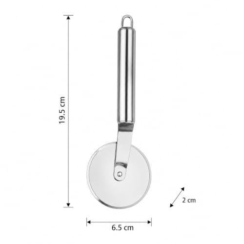 Image of Stainless Steel Pizza Cutter Wheel with Metal Handle, Rolling Pizza Slicer for Pizza, Pastry and Flatbread, Kitchen Cutting Tool with Hanging Loop, 1 Pcs