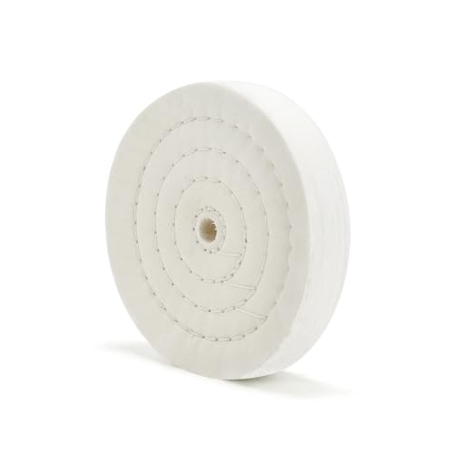 Image of SCOTTCHEN Cotton Buffing Wheel 6 inch Extra Thick Spiral Sewn Polishing Pad for Bench Grinder Tool with 1 /2 inch Arbor Hole(70 Ply) 1PCS