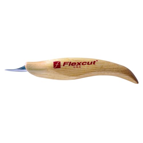 Image of FLEXCUT Wood Carving Tools | Mini Pelican Knife | Honed and Polished Ultra-Thin 1095 High Carbon Steel Blade | 7 /8 Inch | KN19 | Made in the U.S.A.