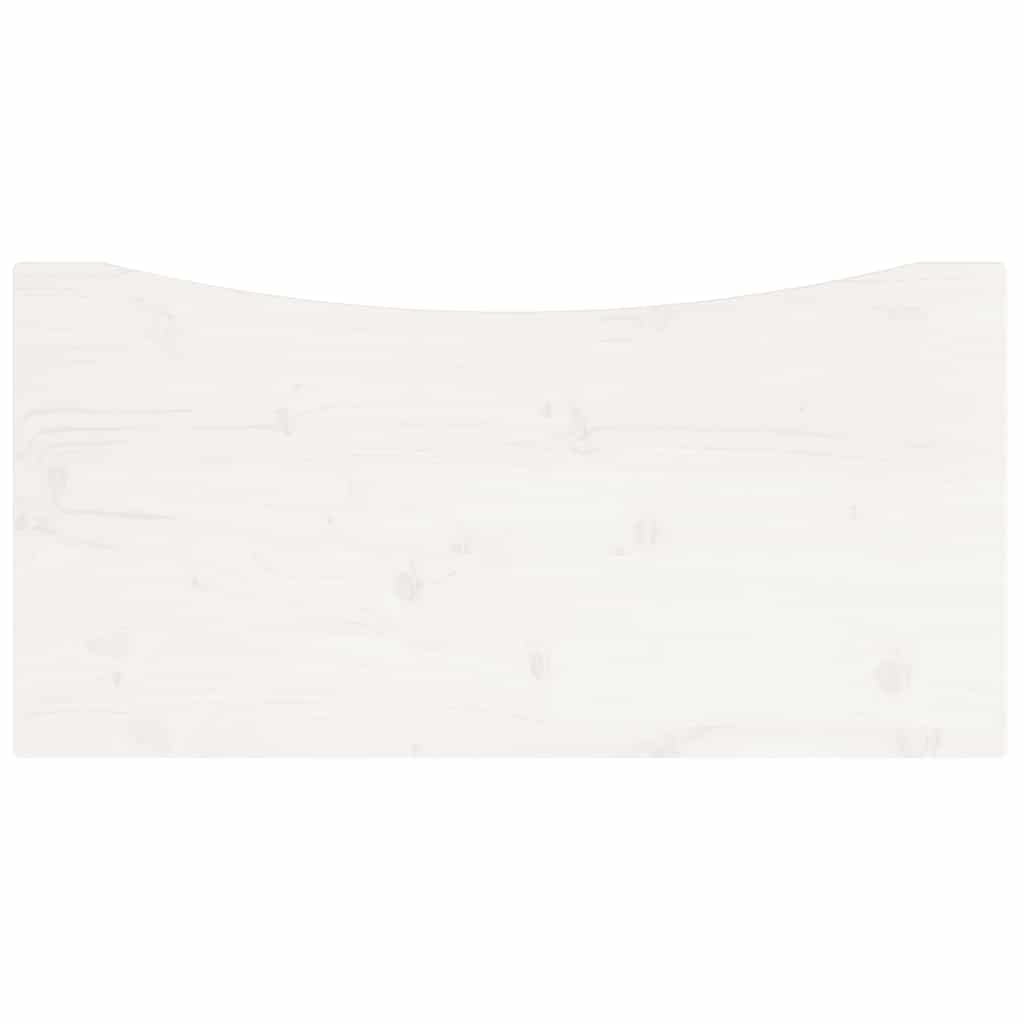 Weiße Schreibtischplatte aus massivem Kiefernholz 80 x 40 x 2,5 cm mit Naturkante, für schreibtischzubehör, tischgestell, tischbein, büro, homeoffice, arbeitszimmer, kabelmanagement