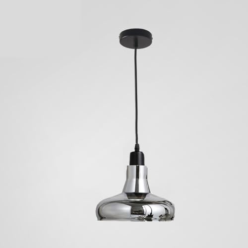 Vintage Industrial Chaner Ceiling Light in Smoke Grey Electroplated Glass Modern Hanging Ceiling Lighting for Bedroom, Living Room, Restaurant Loft