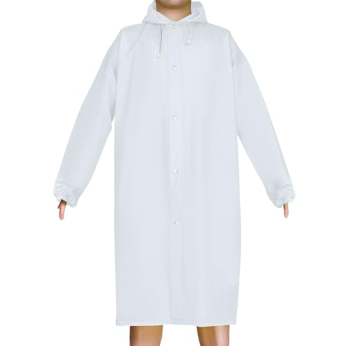 Unisex Womens 2 Pcs Hooded Long Raincoats with Drawstring Adults Reusable Rain Ponchos Outdoor Waterproof Rain Jacket3