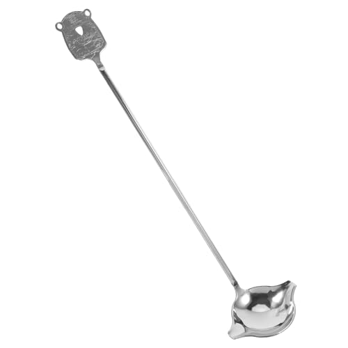 GARVALON Edelstahl Schöpfkelle mit Ausgießer Langstieliger Soßenlöffel für Tropffreies Servieren Spülmaschinenfest Beidseitig Verwendbar Kleine Kelle für Saucen und Suppen in Profiqualität