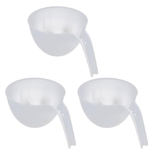Juego de 3 tazones plásticos con asa apilables para cocina miniatura 1