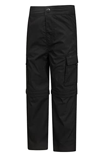 Mountain Warehouse short infantil ativo conversível para caminhadas com zíper, Preto, 13 Years