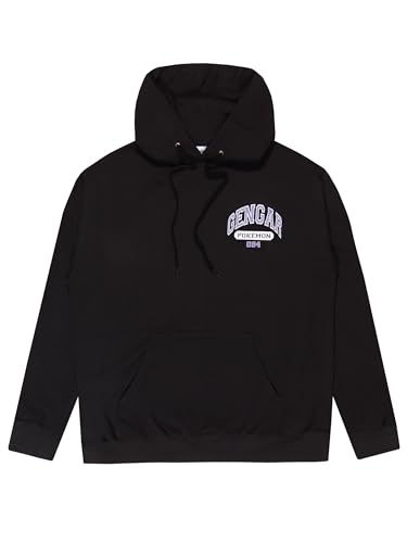 Pokemon Sudadera con Capucha Hombre | Sudadera con Capucha Gengar para Hombre | Tallas pequeñas a XXL | Mercancía Oficial de Gengar | Negro | Pequeño