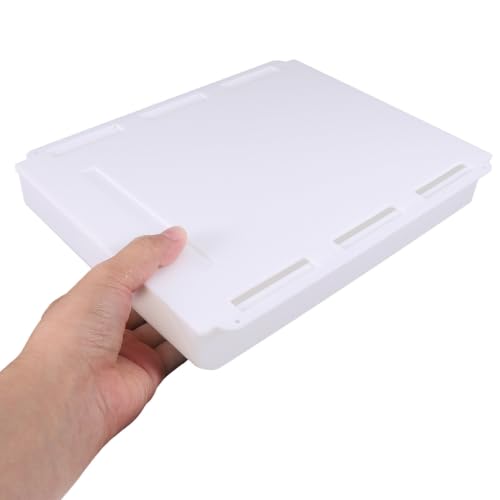 2 piezas cajones bajo escritorio para suministros de oficina con instalación autoadhesiva, organizador compacto de plástico blanco para estación de trabajo y uso en oficina miniatura 4