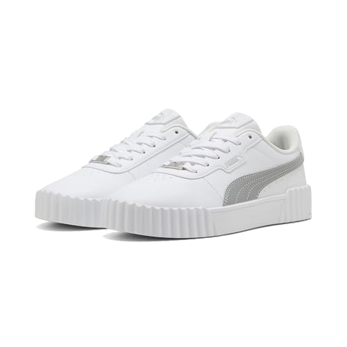 PUMA Carina 3.0 Dayinight Damen-Sneaker, Puma Weiß Puma Silber, 39 EU