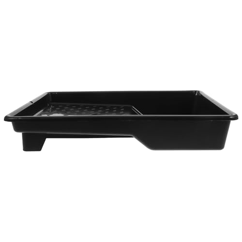 IWOWHERO Vaschetta Pittura Plastica Nero Vassoio Vernice Robusto e Facile da Pulire per Uso Professionale e Te Supporto per Pennelli e Rulli