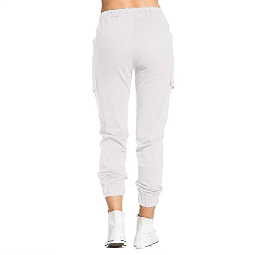 Weiße Hose Damen Medizin Stretch 48 Damen Multi Pocket Cargo Freizeithose Elastische Taille Korsett Seilhose Lack Kleidung Damen Hose