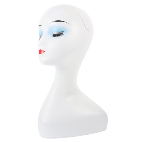 Beavorty Mannequin Head Model for Wig Display Hat Stand Cap Display Organizer Plastic Head Stand Salon Home Use