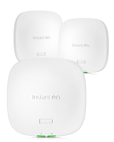Image of HPE Networking Instant On Access Point AP21 2x2 WiFi 6 Indoor Wireless Access Point (3 Pack) | Single-Room, Secure, Smart Mesh Support | Power Source Not Included | US Model (S1T08A-3PACK)