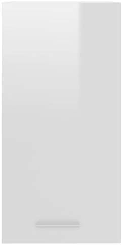 Cigopx Hanging Cabinet Wall Mounted Kitchen Cabinet Hanging Cupboard Storage Cabinet High Gloss White 29.5x31x60 cm Chipboard