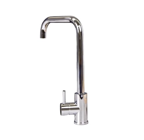 Top-Fix® VITO Top-Fix Square Neck Kitchen Mixer Tap – Chrome Finish – Easy Top Mount Installation with Single Lever Control