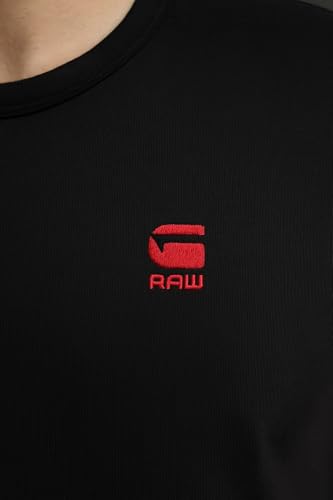 G-STAR RAW Men's Graphic Logo T-Shirt – Dazzle Exclusive DK Black/Acid RED | Slim Fit Cotton Tee with Logo | Lightweight SS2