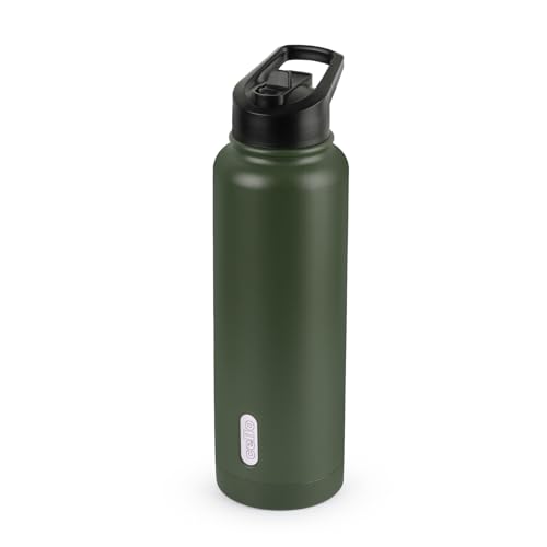Image of CELLO Puro Steel-X Ultimo 900 Insulated Water Bottle 650 ml Matt Green | Fridge Safe PU Insulated Lightweight Slim & Stylish Leakproof Easy to Carry Backpack Water Bottle For Travel Office & Daily Use