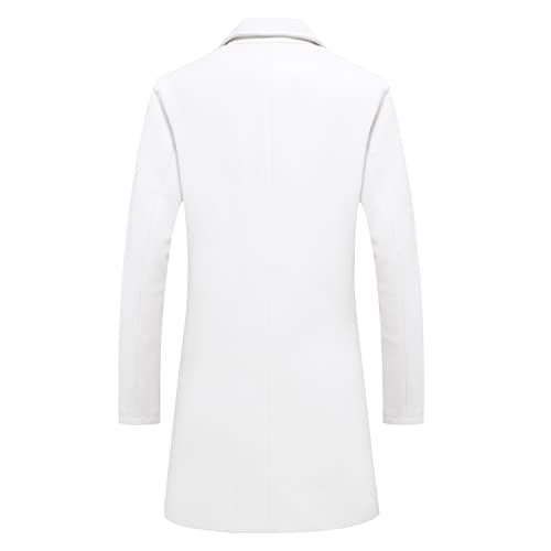 Lisskolo Men's Classic Wool Trench Overcoat Single Breasted Mid Long Wool Blend Top Pea Coats Jackets2