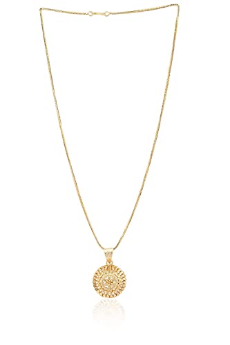 Image of Handicraft Kottage 1gm 22Ct Gold Plated chain with Pendant | latest & Stylish Celebrity Inspired Chain /Necklace /Jewellery Set /Fashion jewellery for Men, Women Boys Girls